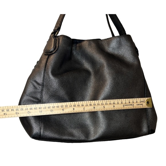 Coach Edie 31 Pebbled Leather Shoulder Bag Metallic Gunmetal 87399 - Picture 11 of 16